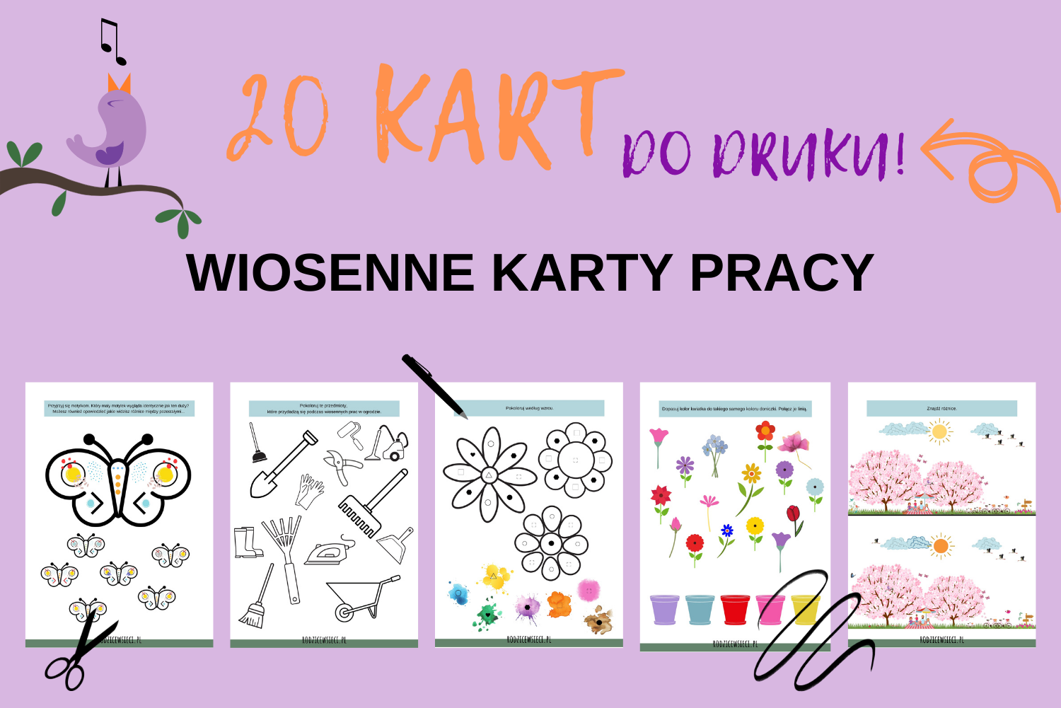 Wiosna Karty Pracy Do Druku Wiosenne karty pracy- 20 kart pracy do druku!- rodzicewsieci.pl